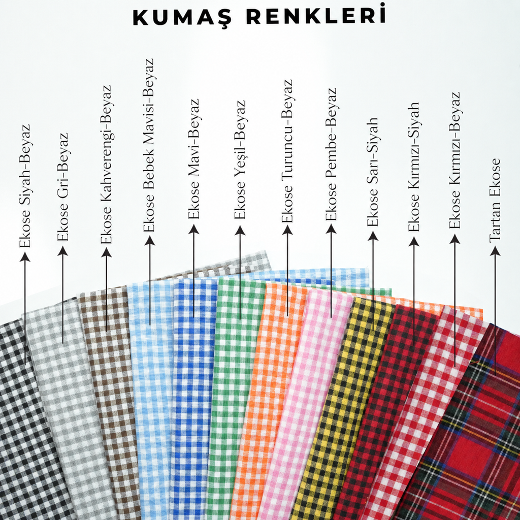 Kişiye Özel İsimli Fırfırlı Ekose Çocuk Yastığı – Punch Nakışlı