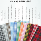 Kişiye Özel İsimli Fırfırlı Ekose Çocuk Yastığı – Punch Nakışlı