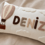 Punch İşlemeli Özel Bebek İsimli Hastane Odası Dekor Yastığı