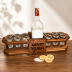 Kişiselleştirilebilir Ahşap Shot Bardaklı Tekila Servis Seti