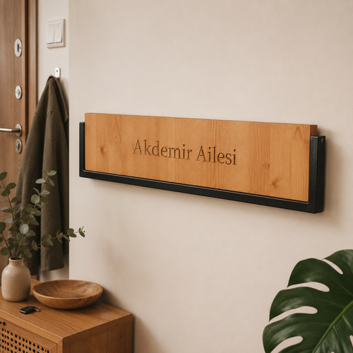 Ahşap Panelli Duvara Monte Metal Ayakkabılık
