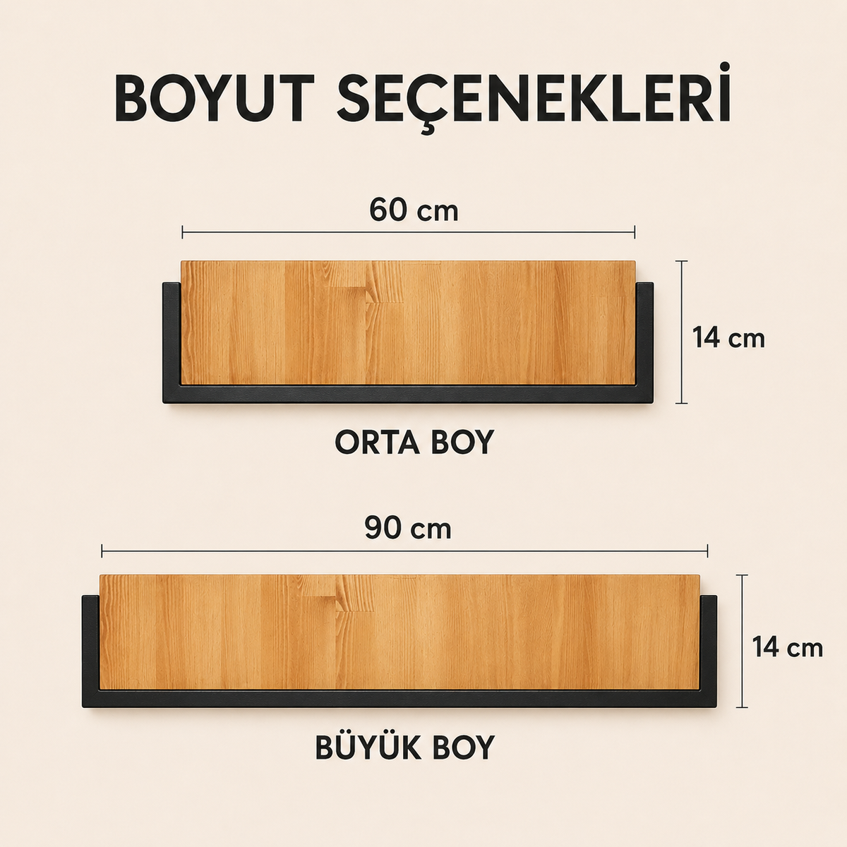 Ahşap Panelli Duvara Monte Metal Ayakkabılık