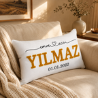 Kişiye Özel Aile Soyisimli Punch İşlemeli Aile Yastığı