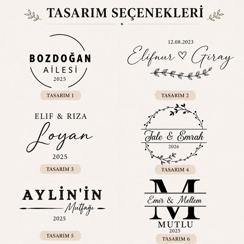 Kişiye Özel Lazer Kazımalı Ahşap Kesme ve Sunum Tahtası