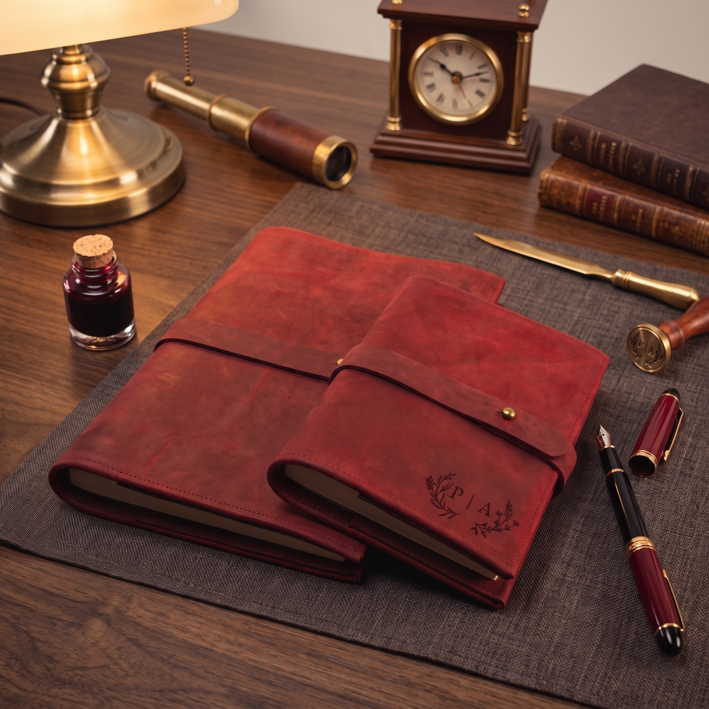 Kişiye Özel Yeniden Kullanılabilir Hakiki Deri Defter Kılıfı