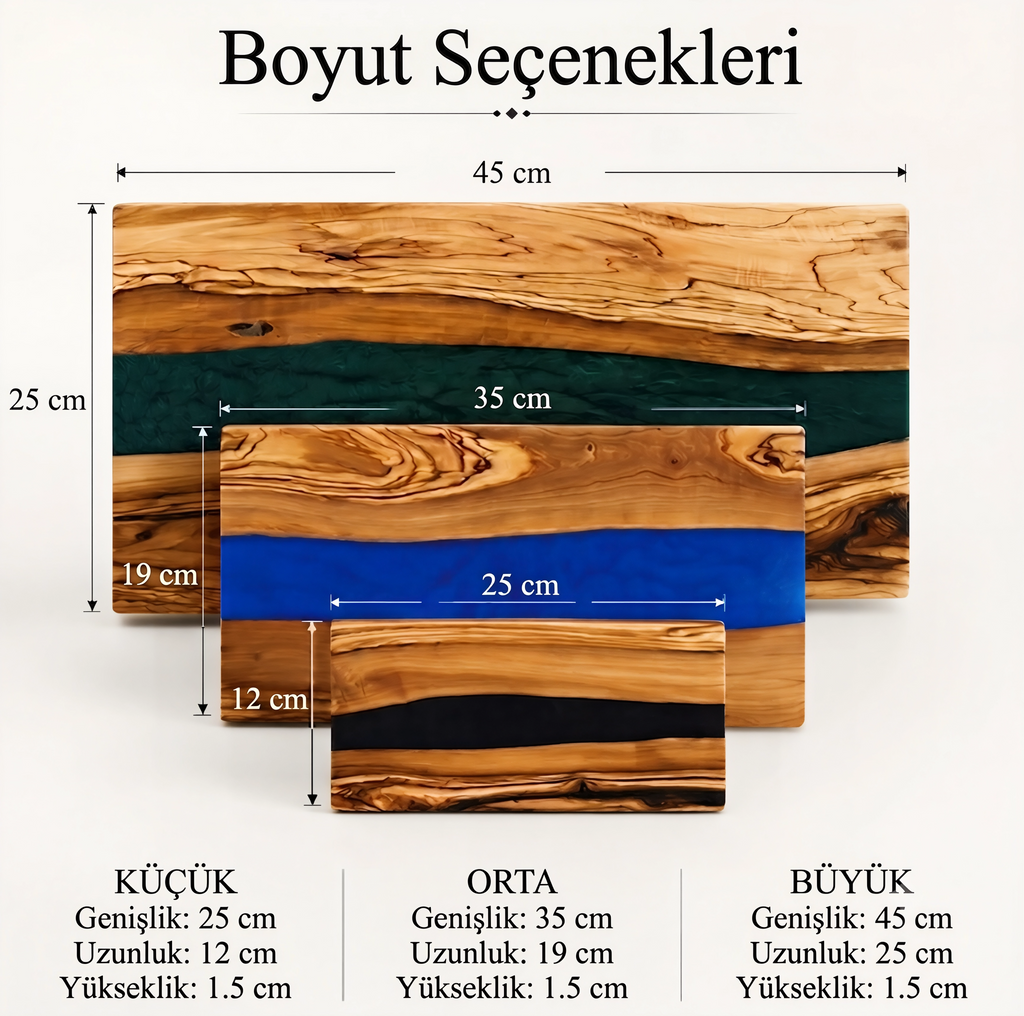 Kişiselleştirilebilir Ceviz Epoksi Kesme ve Sunum Tahtası