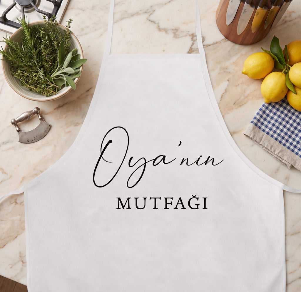 Kişiye Özel İsim Baskılı Mutfak Şef Önlüğü