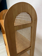4 Raflı Rattan Ahşap Raf Ünitesi Depolama Standı